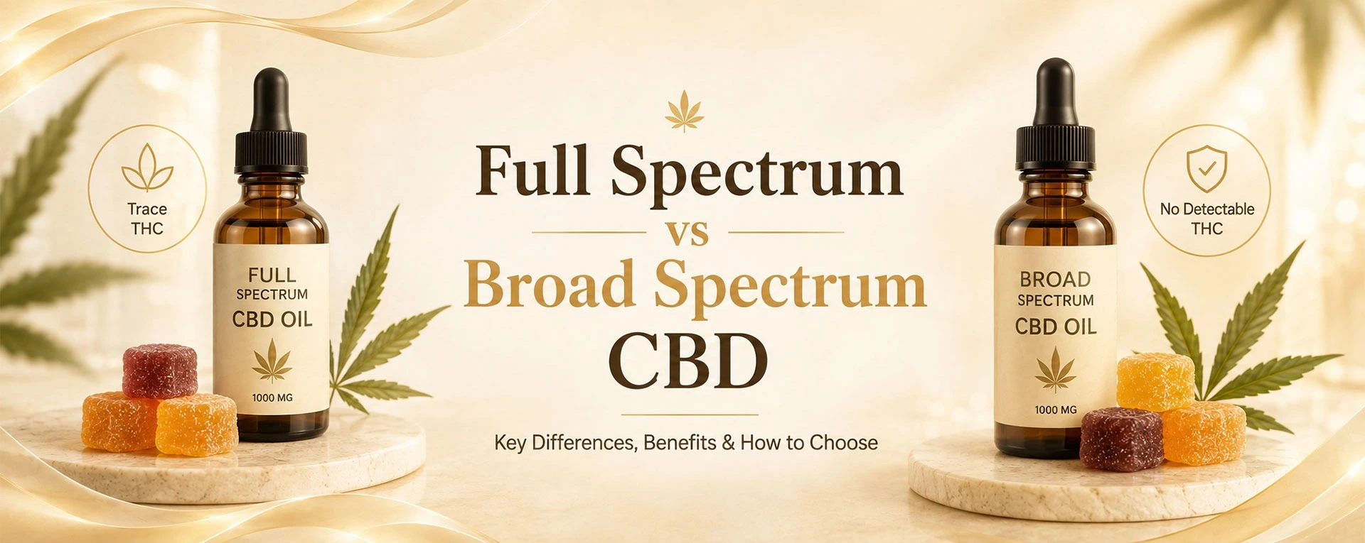 Full-spectrum vs broad-spectrum CBD comparison with key differences